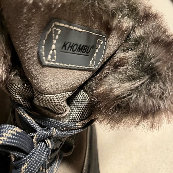 Khombu Faux Fur Trim Leather Upper Winter Boots Sz10 main image 10